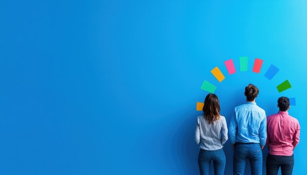 Circular charts with influence metrics and cooperative elements, symbolizing teamwork in reporting success