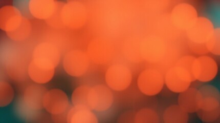 Fototapeta premium Blurred bokeh effect, warm terracotta and cool teal, modern flat design digital algorithm representation in rich deep teal. Luxurious, vibrant, simple two-dimensional shapes, abstract visuals
