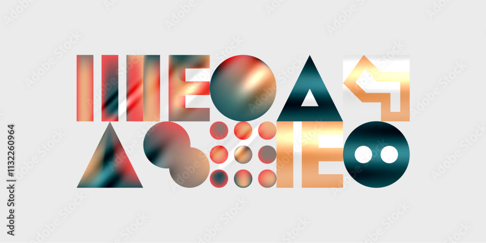 Poster simple shapes - circles, triangles, rectangles abstract background. vector illustration for wallpape