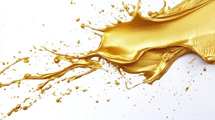 Fototapeta premium Dynamic golden paint splash studio art creation abstract close-up creativity and movement unleashed