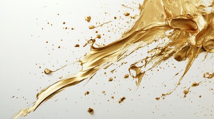 Dynamic gold paint splash artistry studio space abstract imagery creative environment close-up viewpoint artistic expression