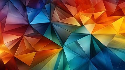 Obraz premium Digital technology colorful triangle geometry abstract poster PPT background