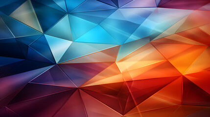 Fototapeta premium Digital technology colorful triangle geometry abstract poster PPT background