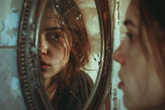 looking in the mirror and reflecting