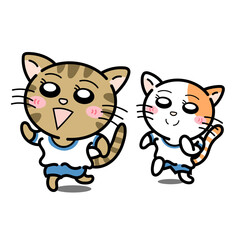 かけっこをしているネコ