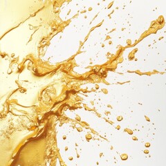 Obraz premium Dynamic gold liquid splash action studio setting photography abstract environment close-up viewpoint artistic concept