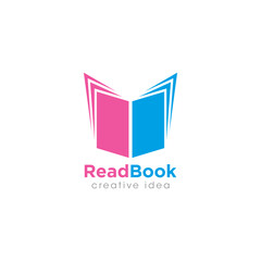Creative Book Concept Logo Design Template
