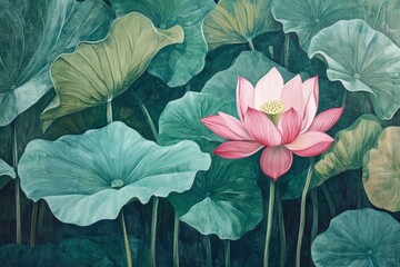 Pond filled with water lilies 