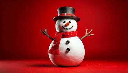 snowman with red hat