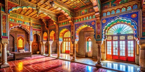 Obraz premium Vintage Jodhpur Palace Interior: Mehrangarh Fort Room Photography