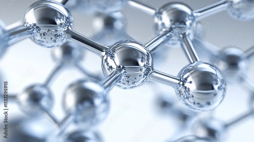 Poster close-up of interconnected molecular structures, showcasing scientific concepts.