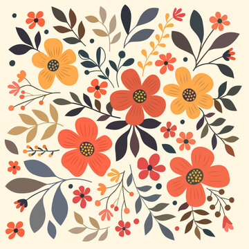 Flowers bouquet. Vector illustration.