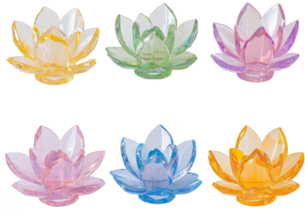 colorful rainbow lotus made of crystal,crystal lotus 