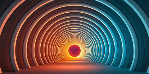 Fototapeta premium Abstract Concentric Circles Tunnel Design