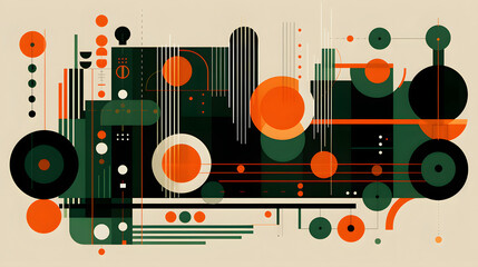 Obraz premium Digital technology geometric lines abstract background