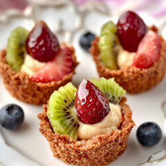  mini fruit tartlets with a buttery crust,