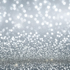 Shimmering Silver Glitter with Blurred Light Effect