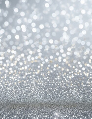 Silver Glitter Dust on a Defocused Background