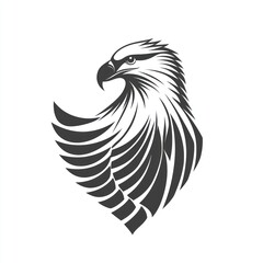 Obraz premium Stylized eagle head and wing design.