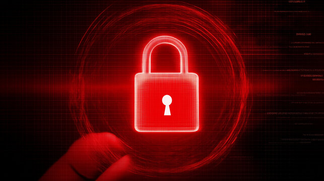 Datensicherheit im Internet, KI, Kinder vor Angriffen sch&uuml;tzen symbolisch Handy und Schloss Symbol Zahlencodes entschl&uuml;sseln mit KI Geheimnis Generative AI