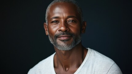 Obraz premium Middle-aged South African man with casual attire and a confident look.