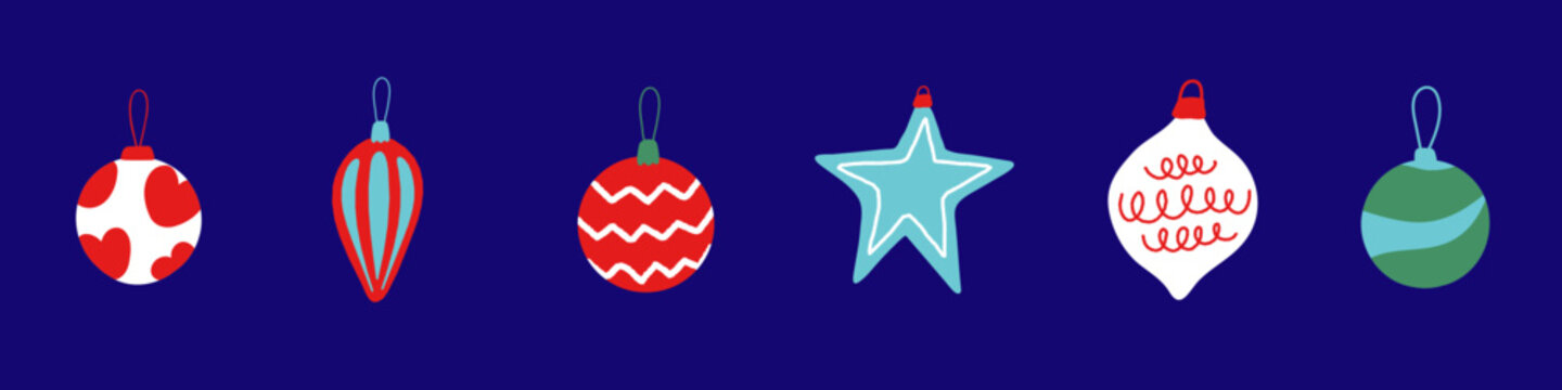 Set of Christmas Ornaments and Decoration