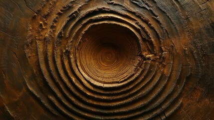 Close-up view of a tree stump showcasing growth rings and natural textures.