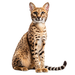 Naklejka premium Serengeti cat isolated on transparent background. PNG. Generated AI