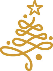 Obraz premium Gold Christmas Tree