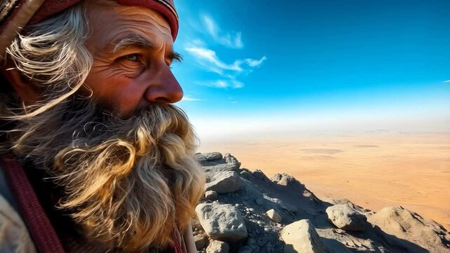 Sacred moment of Moses atop Mount Sinai where he received the ten commandments