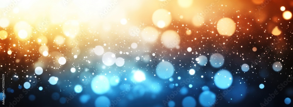 Aufkleber abstract bokeh background with blue and orange lights.