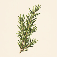 rosemary on a yellow solid background