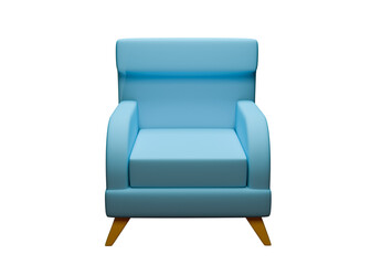 3D low poly interior chair icon