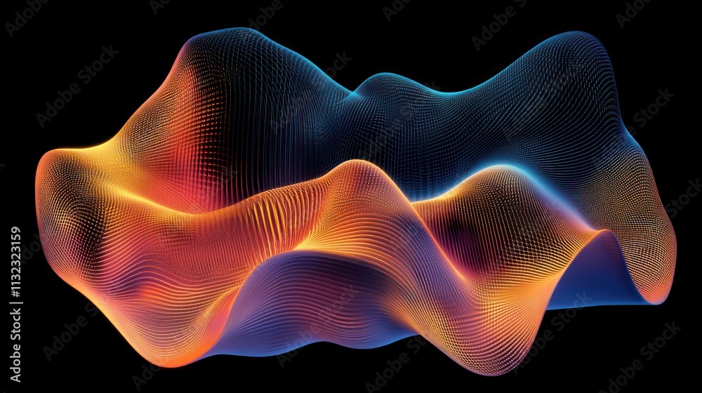 Poster Abstract Waveform Digital Art Colorful Design