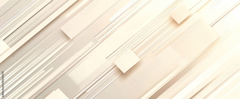 Aufkleber abstract beige geometric background with lines and shapes.