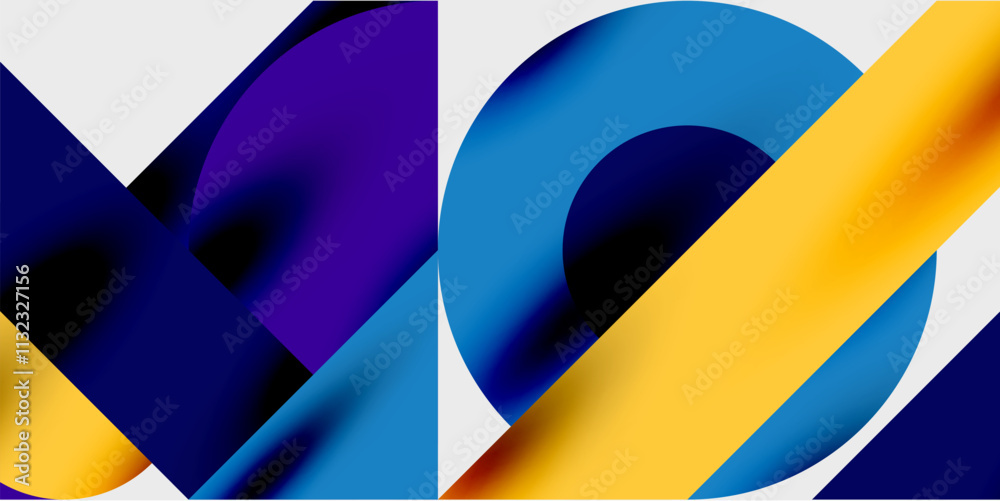 Aufkleber Vibrant abstract background circles with smooth gradients, creating a dynamic and modern design. Ideal for creative, tech, or contemporary-themed projects