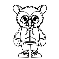 Mascot character design cartoon of possum outline