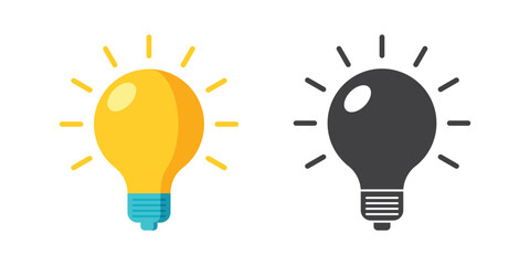 Light bulb icon in flat style. Lamp vector illustration on isolated background. Energy and idea sign business concept.