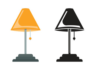 Desk lamp icon in flat style. Spotlight vector illustration on isolated background. Light bulb sign business concept.