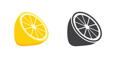 Lemon fruit icon in flat style. Organic fruits vector illustration on isolated background. Vitamin C food sign business concept.