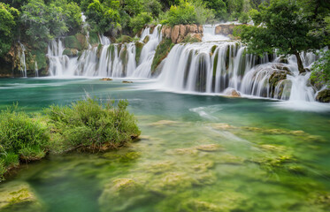 Obraz premium Wasserfall im Krka Nationalpark, Kroatien