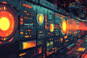 Obraz premium Futuristic Vector Art with Clean Lines and Vibrant Colors