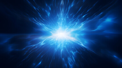 Fototapeta premium Digital blue glowing high energy plasma force field in space poster background