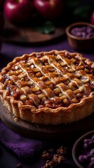 Scrumptious Apple Pie with Golden Crust - A Perfect Autumnal Treat