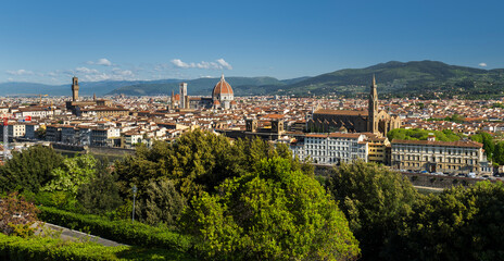 Blick vom Piazzale Michelangelo auf Florenz, Toskana, Italien
