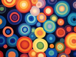 Fototapeta premium Abstract Colorful Circles: A Vibrant Geometric Art