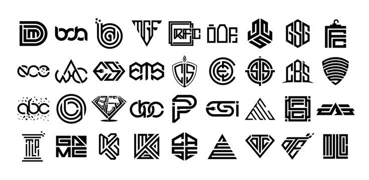 Business abstract acronym initial letter logo set