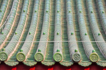 Beautiful Chinese style  roof at Prince Gong's mansion in Beijing, China