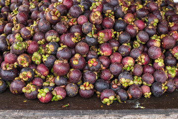 Close up of Mangosteen (Garcinia mangostana), Fruit background.