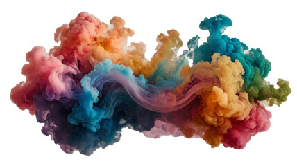 Fototapeta premium A beautiful abstract picture of rainbow smoke white background png file